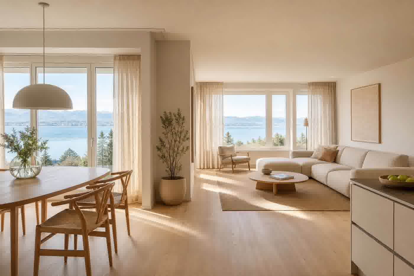 Helle moderne Mietwohnung mit Blick auf den Bodensee